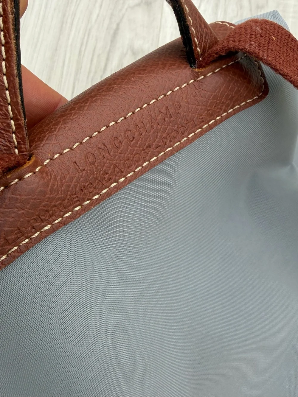 Longchamp Le Pliage Original Backpack in a grey-blue
